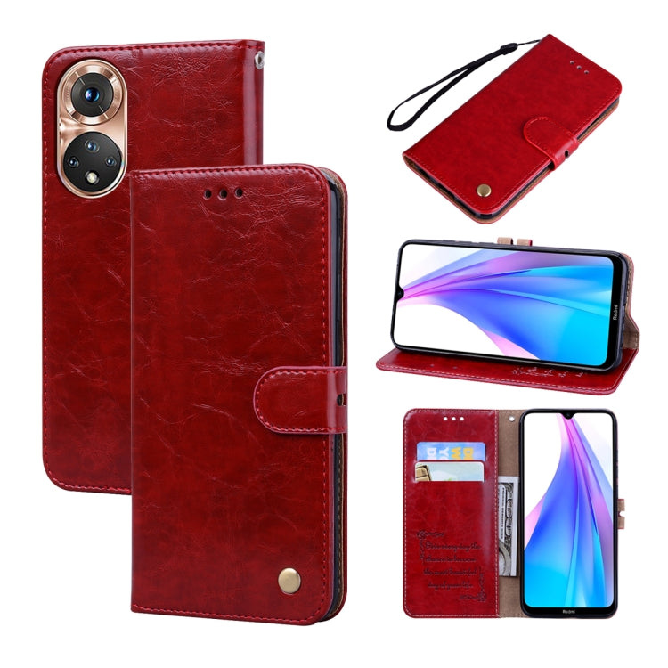 For Honor 50 Oil Wax Texture Leather Phone Case(Red) - Honor Cases by buy2fix | Online Shopping UK | buy2fix
