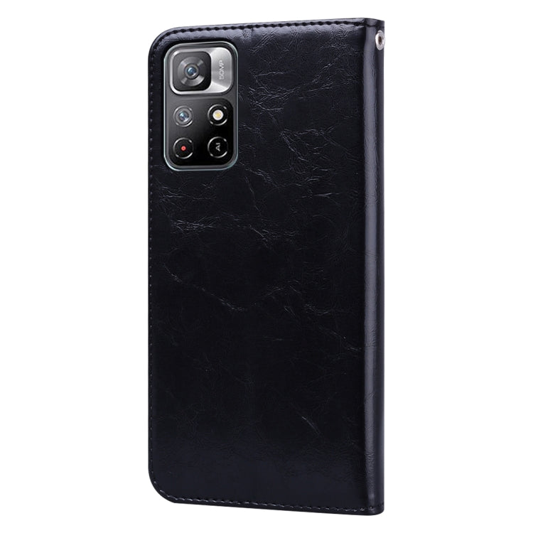 For Xiaomi Redmi Poco M4 Pro 5G / Redmi Note 11T 5G Oil Wax Texture Leather Phone Case(Black) - Xiaomi Cases by buy2fix | Online Shopping UK | buy2fix