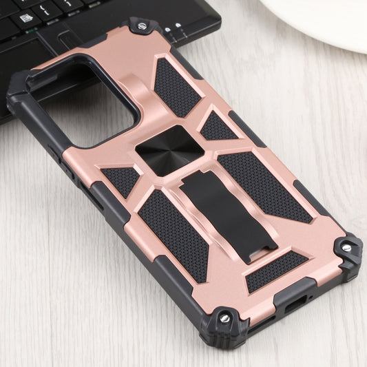 For Xiaomi Mi 11T / 11T Pro Shockproof TPU + PC Magnetic Protective Phone Case with Holder(Rose Gold) by buy2fix