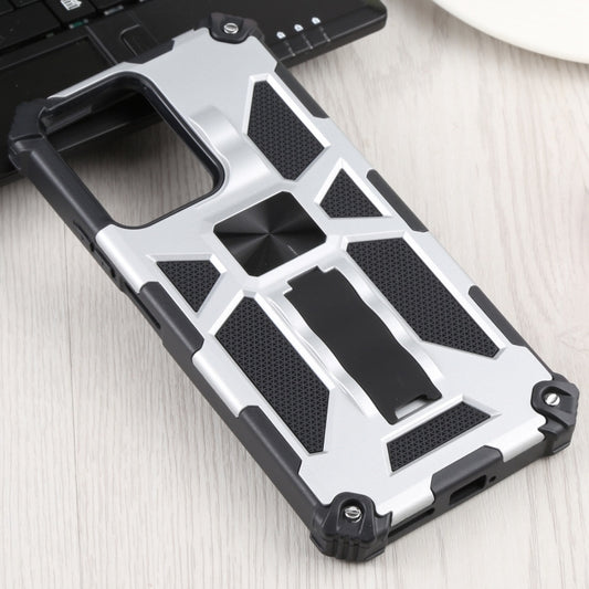 For Xiaomi Mi 11T / 11T Pro Shockproof TPU + PC Magnetic Protective Phone Case with Holder(Silver) by buy2fix