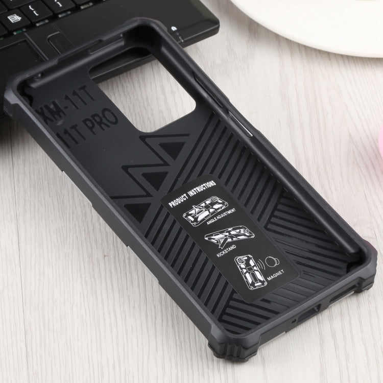 For Xiaomi Mi 11T / 11T Pro Shockproof TPU + PC Magnetic Protective Phone Case with Holder(Silver) - Xiaomi Cases by buy2fix | Online Shopping UK | buy2fix