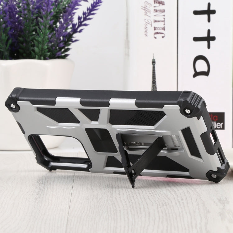 For Xiaomi Mi 11T / 11T Pro Shockproof TPU + PC Magnetic Protective Phone Case with Holder(Silver) - Xiaomi Cases by buy2fix | Online Shopping UK | buy2fix