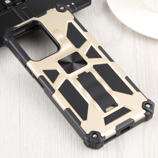 For Xiaomi Mi 11T / 11T Pro Shockproof TPU + PC Magnetic Protective Phone Case with Holder(Gold) by buy2fix