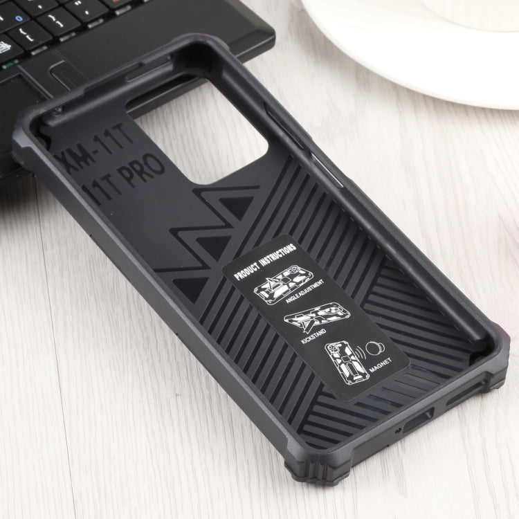 For Xiaomi Mi 11T / 11T Pro Shockproof TPU + PC Magnetic Protective Phone Case with Holder(Blue) - Xiaomi Cases by buy2fix | Online Shopping UK | buy2fix