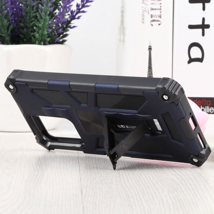 For Xiaomi Mi 11T / 11T Pro Shockproof TPU + PC Magnetic Protective Phone Case with Holder(Blue) - Xiaomi Cases by buy2fix | Online Shopping UK | buy2fix