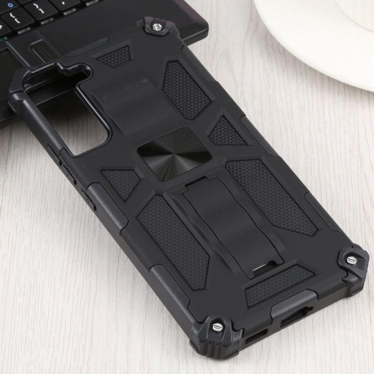 For Samsung Galaxy S22+ 5G Shockproof TPU + PC Magnetic Protective Phone Case with Holder(Black) - Galaxy S22+ 5G Cases by buy2fix | Online Shopping UK | buy2fix