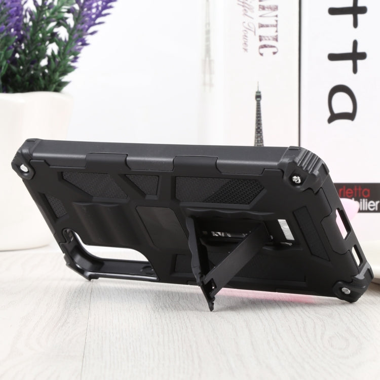 For Samsung Galaxy S22+ 5G Shockproof TPU + PC Magnetic Protective Phone Case with Holder(Black) - Galaxy S22+ 5G Cases by buy2fix | Online Shopping UK | buy2fix
