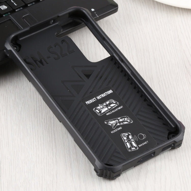 For Samsung Galaxy S22 5G Camouflage Armor Kickstand TPU + PC Magnetic Phone Case(Mint Green) - Galaxy S22 5G Cases by buy2fix | Online Shopping UK | buy2fix
