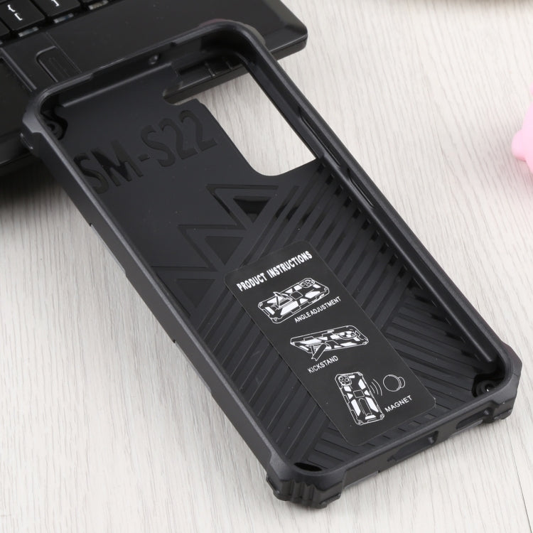 For Samsung Galaxy S22 5G Camouflage Armor Kickstand TPU + PC Magnetic Phone Case(Light Blue) - Galaxy S22 5G Cases by buy2fix | Online Shopping UK | buy2fix