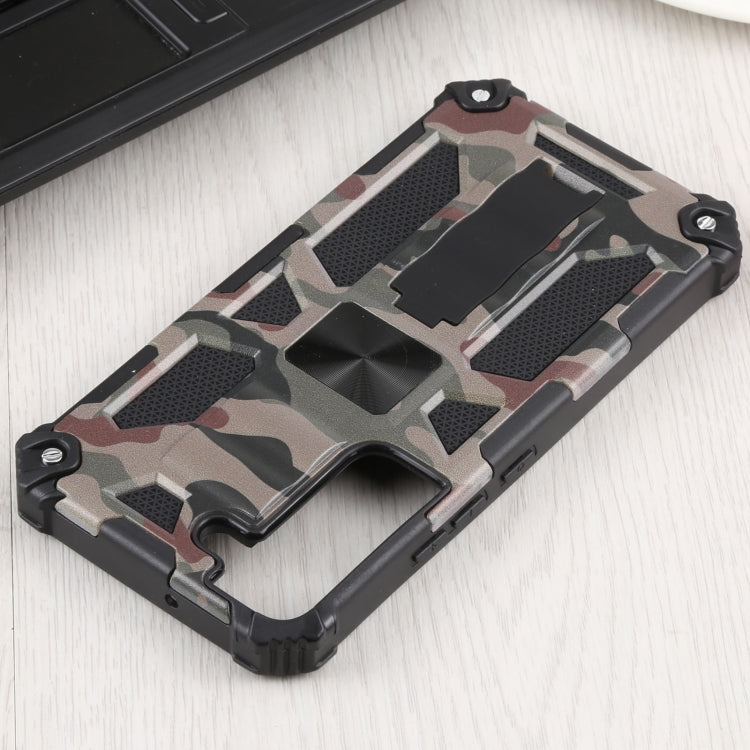 For Samsung Galaxy S22 5G Camouflage Armor Kickstand TPU + PC Magnetic Phone Case(Army Green) - Galaxy S22 5G Cases by buy2fix | Online Shopping UK | buy2fix
