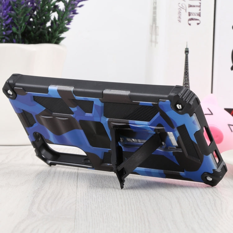 For Samsung Galaxy S22+ 5G Camouflage Armor Kickstand TPU + PC Magnetic Phone Case(Dark Blue) - Galaxy S22+ 5G Cases by buy2fix | Online Shopping UK | buy2fix