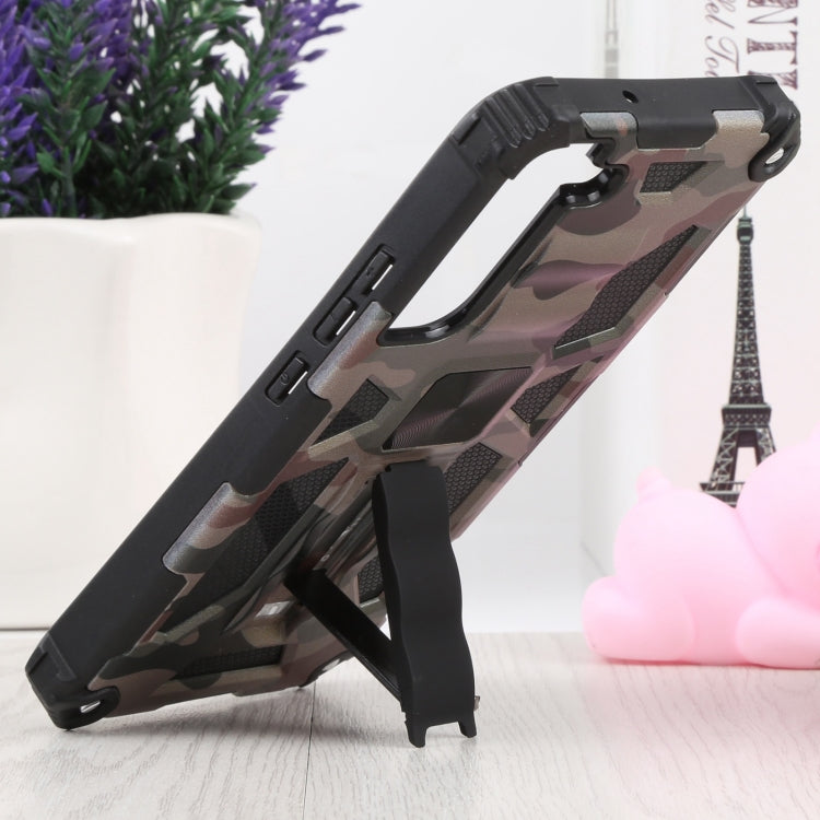For Samsung Galaxy S22+ 5G Camouflage Armor Kickstand TPU + PC Magnetic Phone Case(Army Green) - Galaxy S22+ 5G Cases by buy2fix | Online Shopping UK | buy2fix