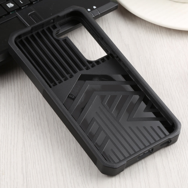 For Samsung Galaxy S22 5G Sliding Camera Cover Design PC + TPU Shockproof Phone Case with Ring Holder & Card Slot(Black) - Galaxy S22 5G Cases by buy2fix | Online Shopping UK | buy2fix