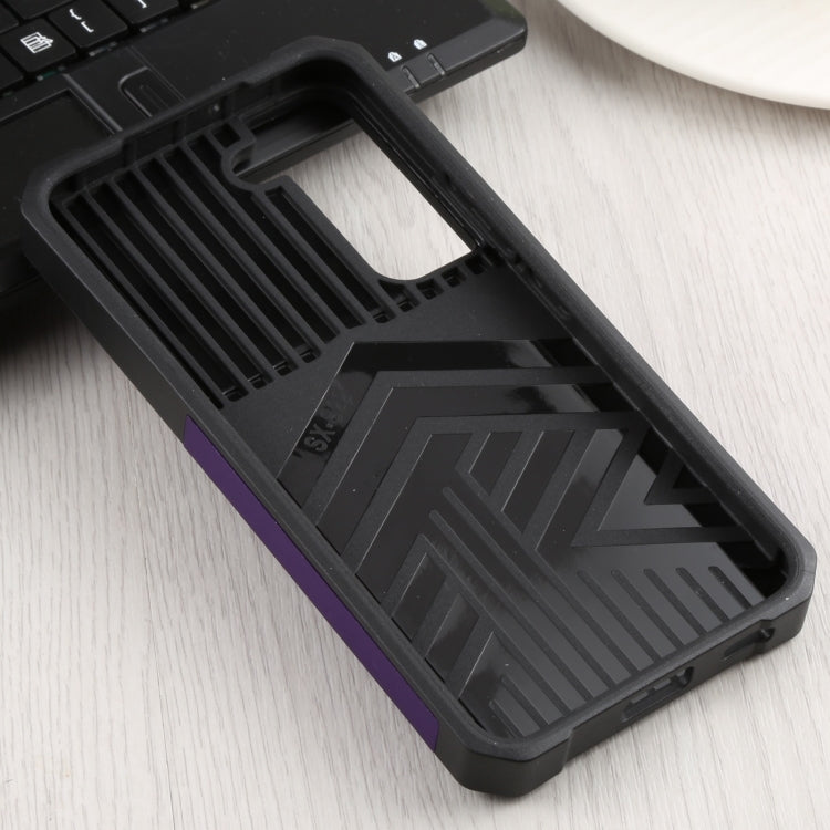 For Samsung Galaxy S22 5G Sliding Camera Cover Design PC + TPU Shockproof Phone Case with Ring Holder & Card Slot(Purple) - Galaxy S22 5G Cases by buy2fix | Online Shopping UK | buy2fix