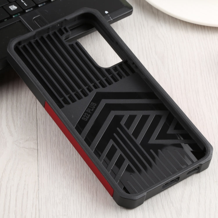 For Samsung Galaxy S22+ 5G Sliding Camera Cover Design PC + TPU Shockproof Phone Case with Ring Holder & Card Slot(Red) - Galaxy S22+ 5G Cases by buy2fix | Online Shopping UK | buy2fix