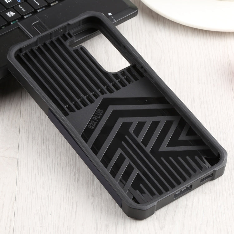 For Samsung Galaxy S22+ 5G Sliding Camera Cover Design PC + TPU Shockproof Phone Case with Ring Holder & Card Slot(Blue) - Galaxy S22+ 5G Cases by buy2fix | Online Shopping UK | buy2fix