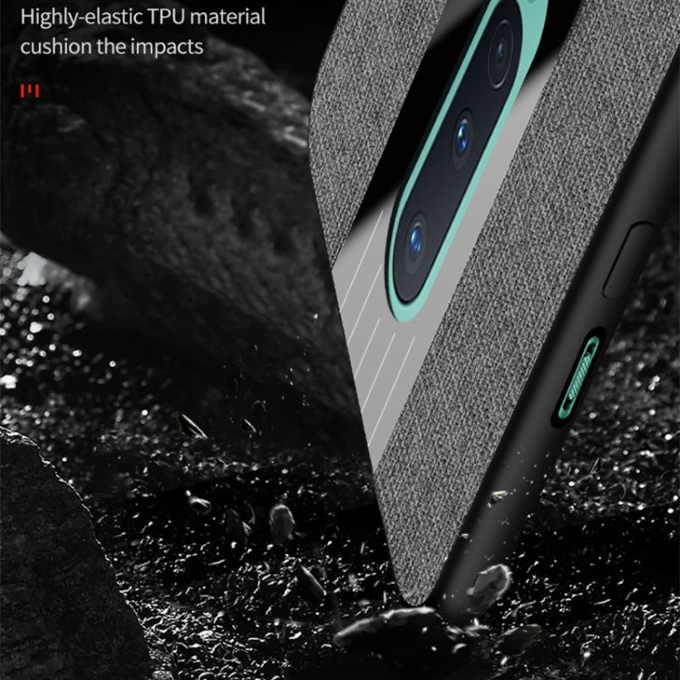 For OnePlus 8 XINLI Stitching Cloth Texture Shockproof TPU Phone Case(Black) by XINLI