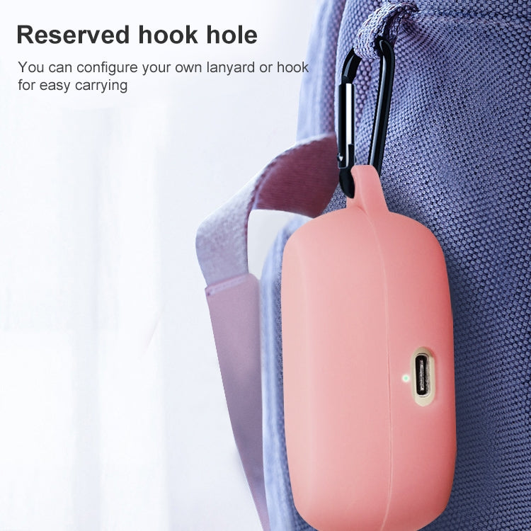 For Jabra Elite 7 Pro Silicone Earphone Protective Case with Hook(Black) by buy2fix