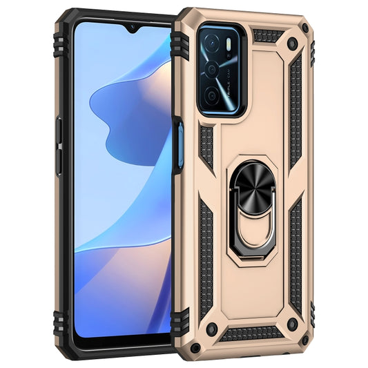 For OPPO A16 Shockproof TPU + PC Phone Case(Gold) by buy2fix
