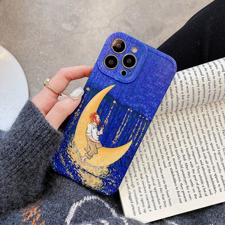 For iPhone 13 Pro Max TPU Pattern Shockproof Phone Case (Moon) - iPhone 13 Pro Max Cases by buy2fix | Online Shopping UK | buy2fix