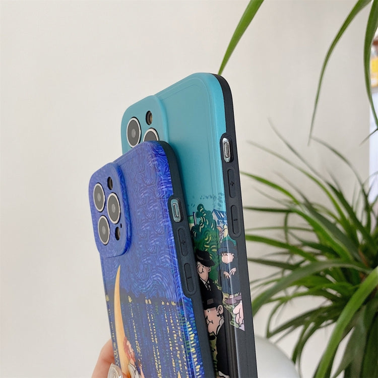 For iPhone 13 Pro Max TPU Pattern Shockproof Phone Case (Moon) - iPhone 13 Pro Max Cases by buy2fix | Online Shopping UK | buy2fix