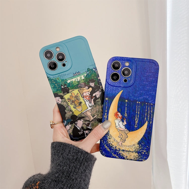 For iPhone 13 Pro Max TPU Pattern Shockproof Phone Case (Moon) - iPhone 13 Pro Max Cases by buy2fix | Online Shopping UK | buy2fix