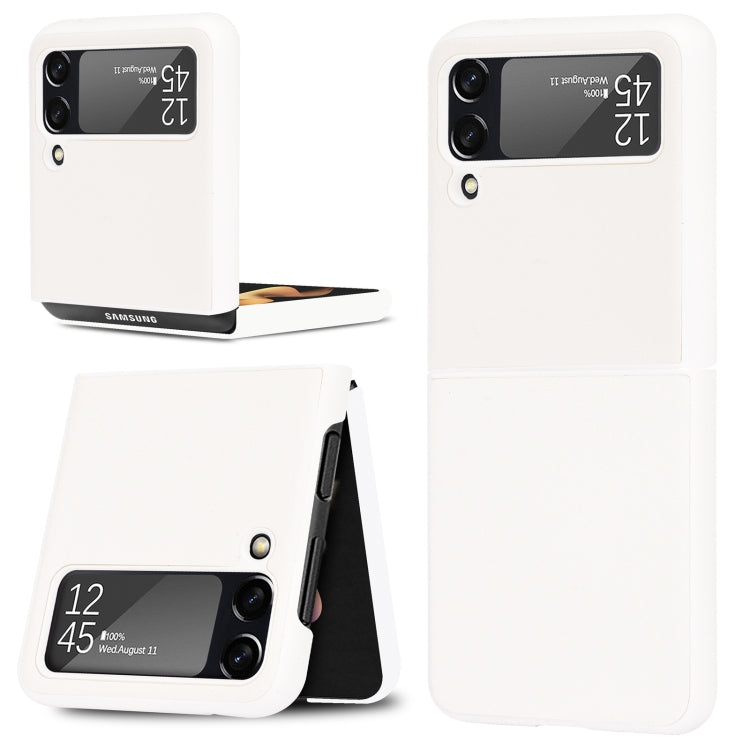For Samsung Galaxy Z Flip3 5G Plain Texture Phone Case(White) - Galaxy Phone Cases by buy2fix | Online Shopping UK | buy2fix