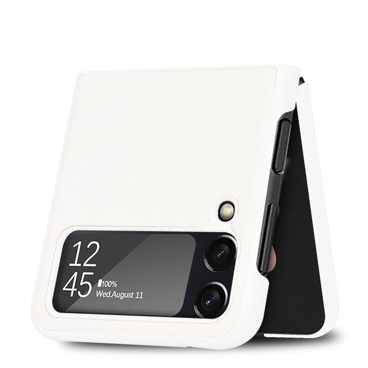 For Samsung Galaxy Z Flip3 5G Plain Texture Phone Case(White) - Galaxy Phone Cases by buy2fix | Online Shopping UK | buy2fix