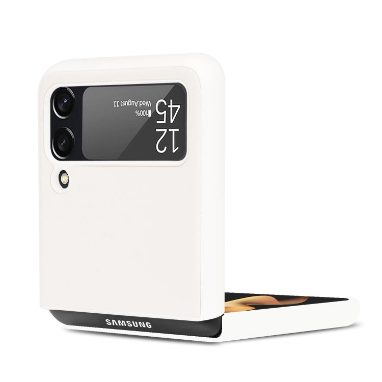 For Samsung Galaxy Z Flip3 5G Plain Texture Phone Case(White) - Galaxy Phone Cases by buy2fix | Online Shopping UK | buy2fix