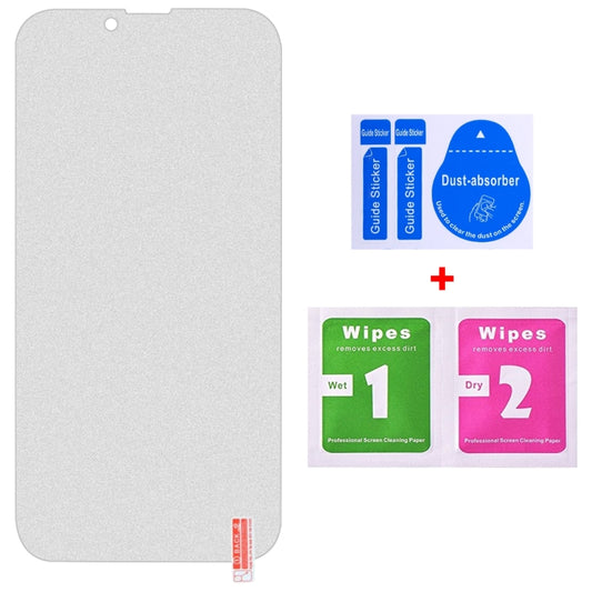 For iPhone 16e / 13 / 13 Pro Transparent Frosted Full Screen Tempered Glass Film by buy2fix