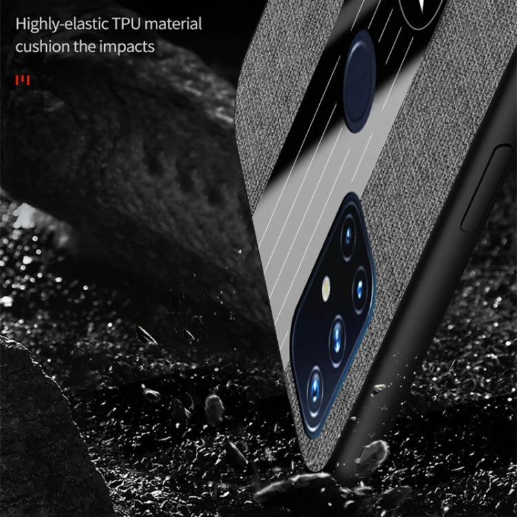 For OnePlus Nord N10 5G XINLI Stitching Cloth Texture TPU Phone Case with Ring Holder(Blue) by XINLI