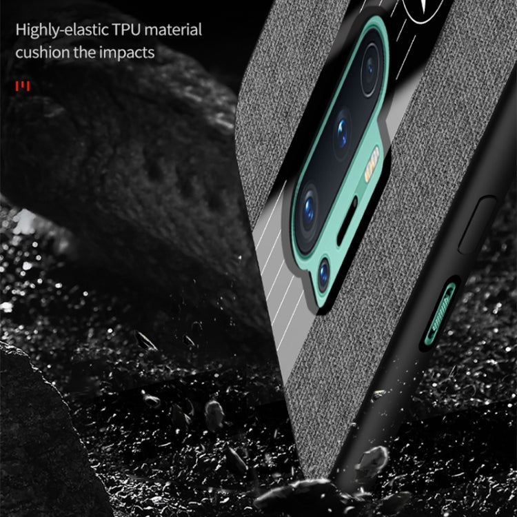 For OnePlus 8 Pro XINLI Stitching Cloth Texture TPU Phone Case with Ring Holder(Blue) by XINLI