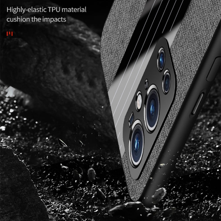 For OnePlus 9 Pro XINLI Stitching Cloth Texture TPU Phone Case with Ring Holder(Grey) by XINLI