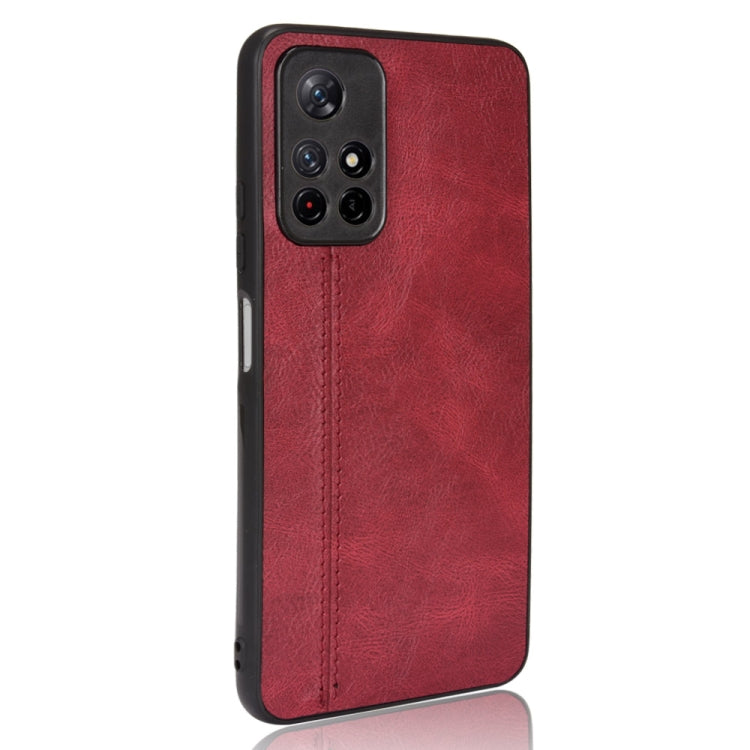 For Xiaomi Redmi Note 11 5G Sewing Cow Pattern Skin Phone Case(Red) - Xiaomi Cases by buy2fix | Online Shopping UK | buy2fix