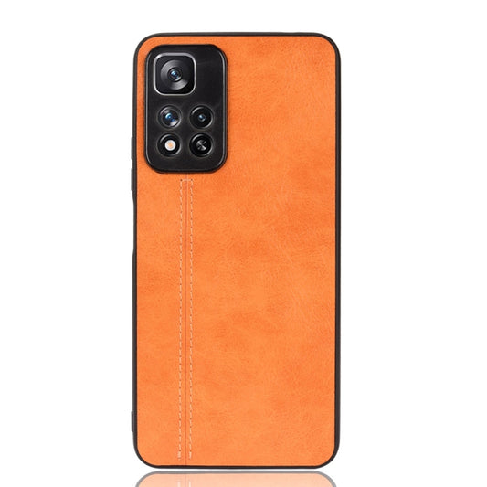 For Xiaomi Redmi Note 11 Pro Sewing Cow Pattern Skin Phone Case(Orange) by buy2fix