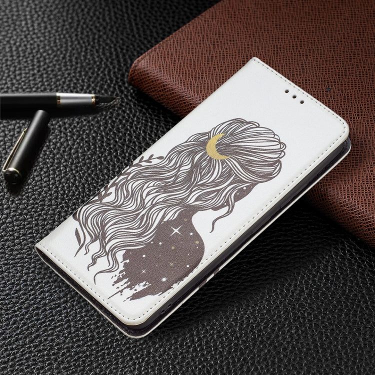 For Xiaomi Redmi Note 11 5G Colored Drawing Invisible Magnetic PU Leather Phone Case(Girl) - Xiaomi Cases by buy2fix | Online Shopping UK | buy2fix