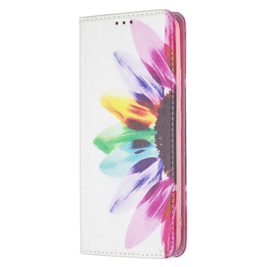 For Xiaomi Redmi Note 11 5G Colored Drawing Invisible Magnetic PU Leather Phone Case(Sun Flower) by buy2fix