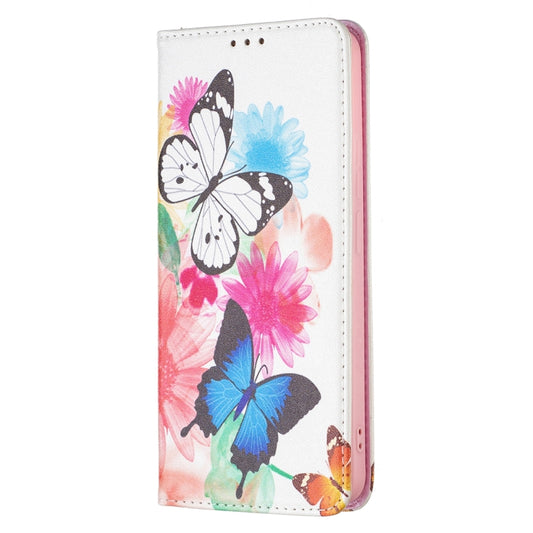 For Xiaomi Redmi Note 11 Pro 5G / 11 Pro+ 5G Colored Drawing Pattern Invisible Magnetic Leather Case(Two Butterflies) by buy2fix