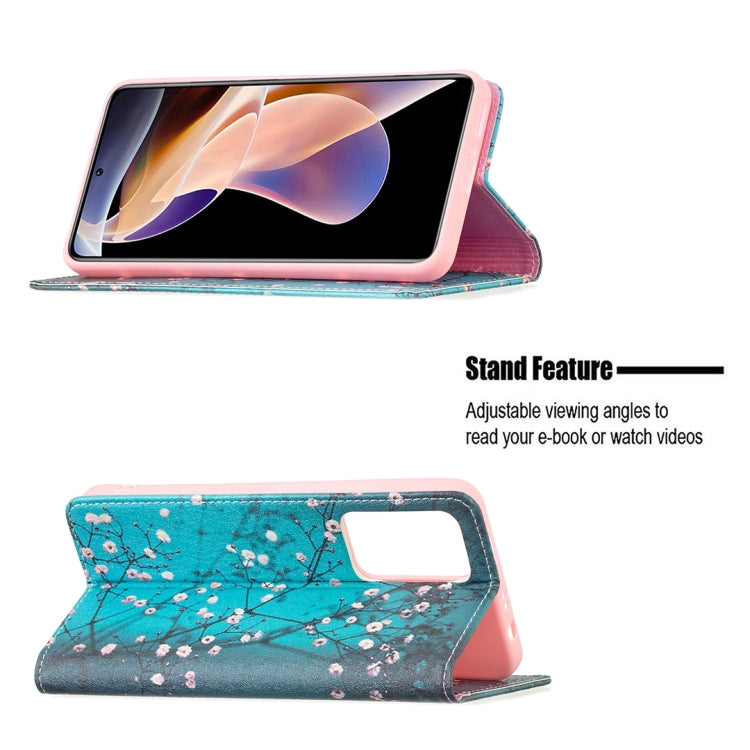 For Xiaomi Redmi Note 11 Pro 5G / 11 Pro+ 5G Colored Drawing Pattern Invisible Magnetic Leather Phone Case(Plum Blossom) - Xiaomi Cases by buy2fix | Online Shopping UK | buy2fix