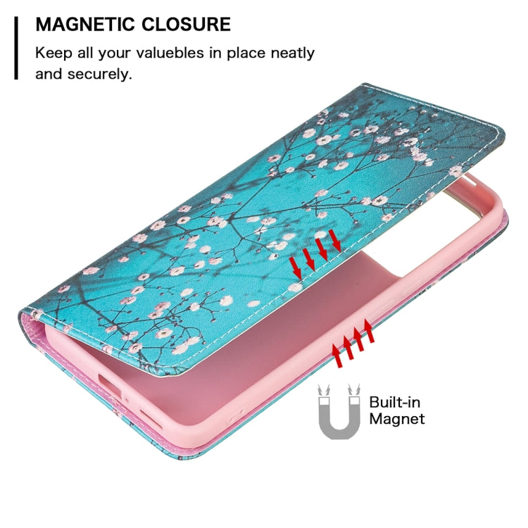 For Xiaomi Redmi Note 11 Pro 5G / 11 Pro+ 5G Colored Drawing Pattern Invisible Magnetic Leather Phone Case(Plum Blossom) - Xiaomi Cases by buy2fix | Online Shopping UK | buy2fix