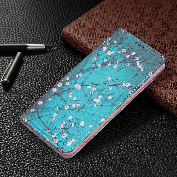 For Xiaomi Redmi Note 11 Pro 5G / 11 Pro+ 5G Colored Drawing Pattern Invisible Magnetic Leather Phone Case(Plum Blossom) - Xiaomi Cases by buy2fix | Online Shopping UK | buy2fix