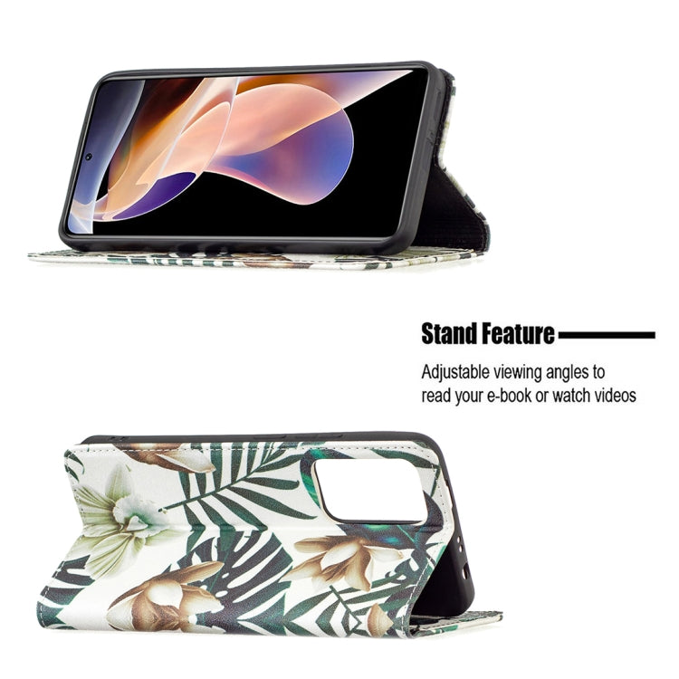 For Xiaomi Redmi Note 11 Pro 5G / 11 Pro+ 5G Colored Drawing Pattern Invisible Magnetic Leather Phone Case(Red Leaves) - Xiaomi Cases by buy2fix | Online Shopping UK | buy2fix