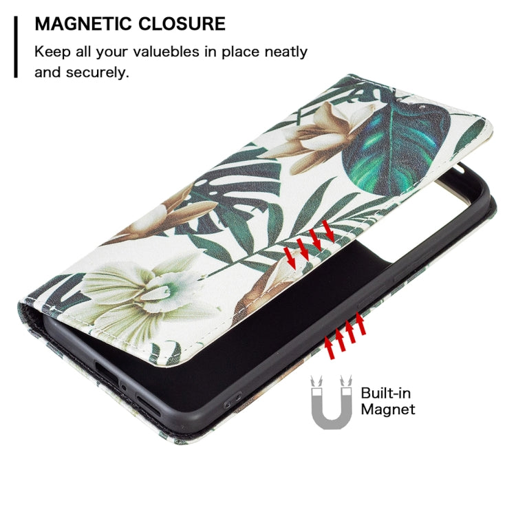 For Xiaomi Redmi Note 11 Pro 5G / 11 Pro+ 5G Colored Drawing Pattern Invisible Magnetic Leather Phone Case(Red Leaves) - Xiaomi Cases by buy2fix | Online Shopping UK | buy2fix