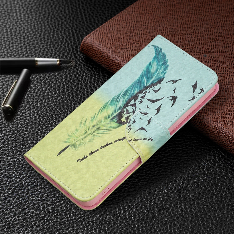 For Xiaomi Redmi Note 11 Pro / 11 Pro+ Colored Drawing Pattern Leather Phone Case(Feather) - Xiaomi Cases by buy2fix | Online Shopping UK | buy2fix