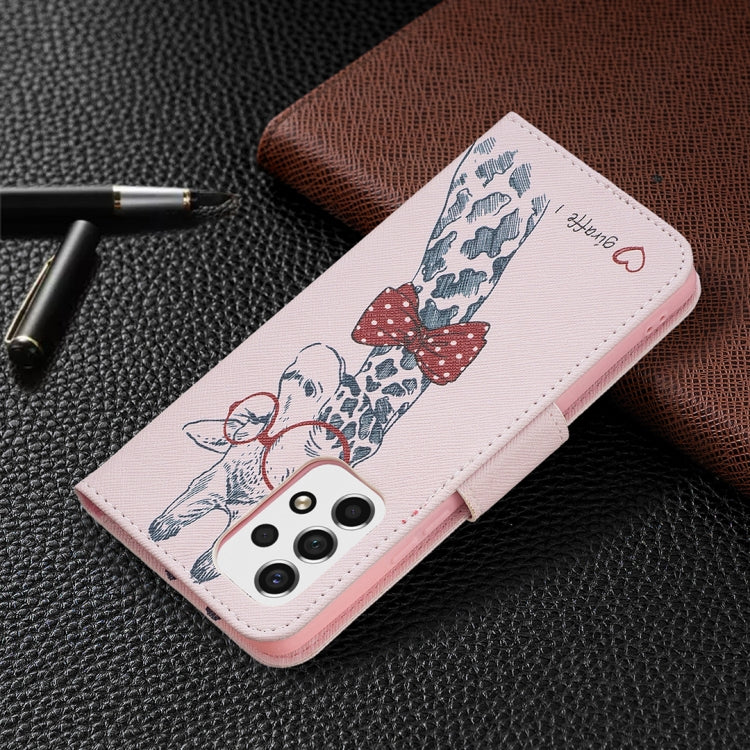 For Samsung Galaxy A53 5G Colored Drawing Pattern Leather Phone Case(Deer) by buy2fix