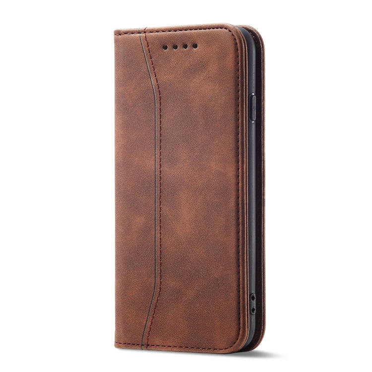 For iPhone SE 2022 / SE 2020 / 8 / 7 Magnetic Dual-fold Leather Case(Coffee) - iPhone SE 2022 / 2020 / 8 / 7 Cases by buy2fix | Online Shopping UK | buy2fix