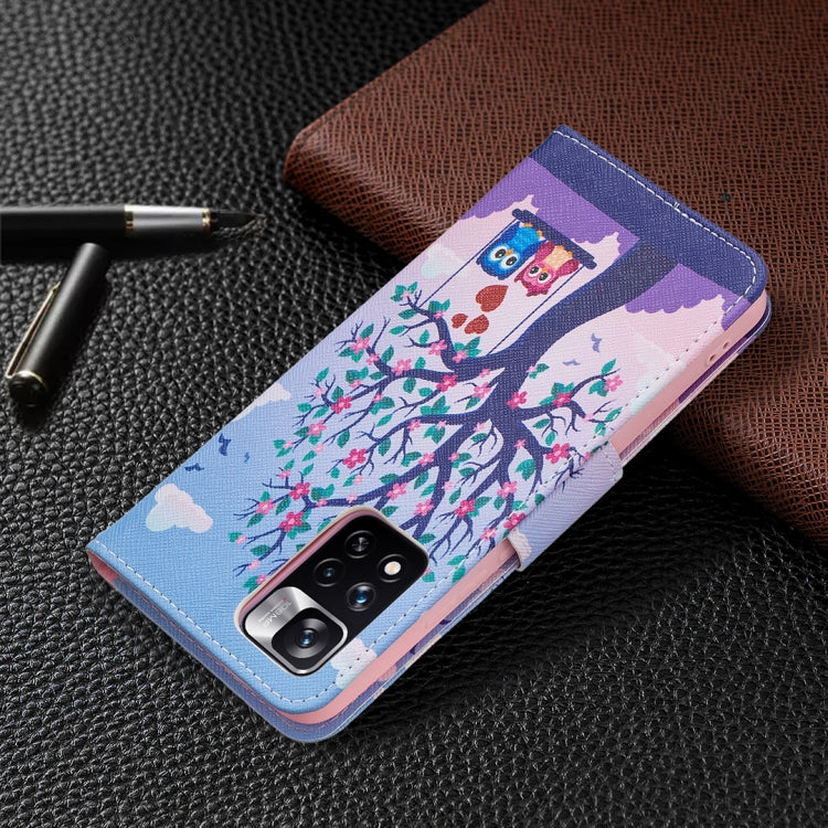 For Xiaomi Redmi Note 11 Pro / 11 Pro+ Colored Drawing Leather Phone Case(Owl) - Xiaomi Cases by buy2fix | Online Shopping UK | buy2fix