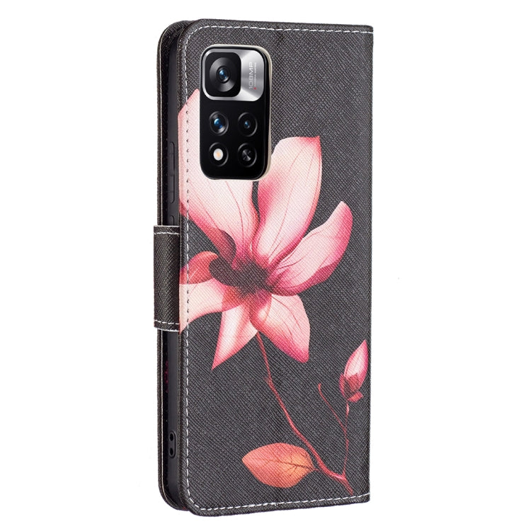 For Xiaomi Redmi Note 11 Pro / 11 Pro+ Colored Drawing Leather Phone Case(Lotus) - Xiaomi Cases by buy2fix | Online Shopping UK | buy2fix