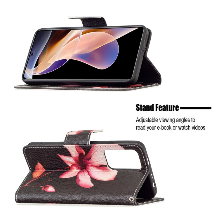 For Xiaomi Redmi Note 11 Pro / 11 Pro+ Colored Drawing Leather Phone Case(Lotus) - Xiaomi Cases by buy2fix | Online Shopping UK | buy2fix