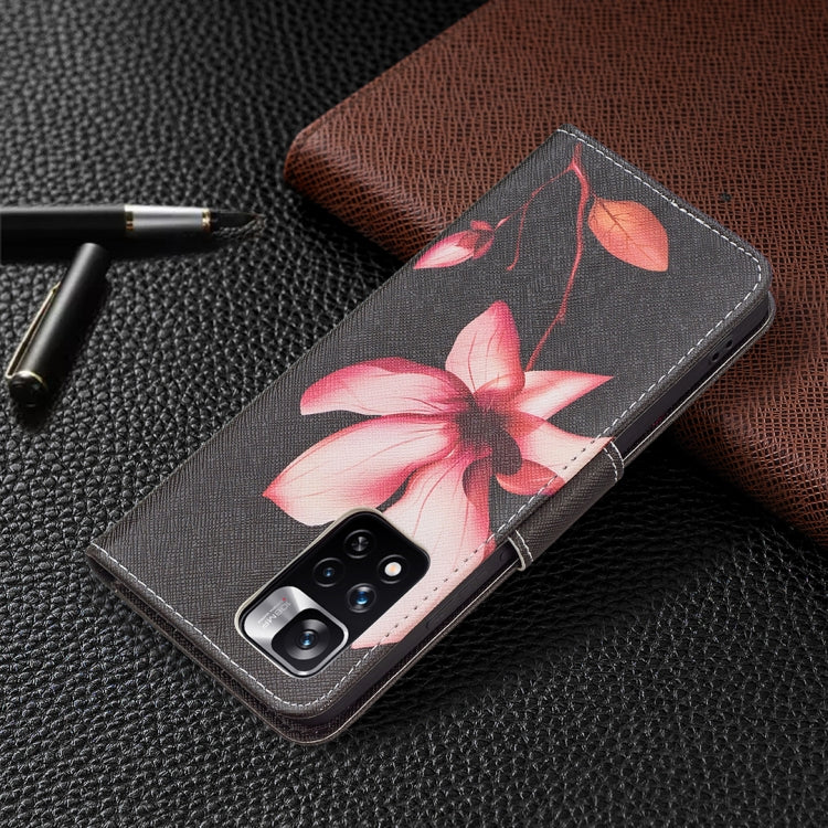 For Xiaomi Redmi Note 11 Pro / 11 Pro+ Colored Drawing Leather Phone Case(Lotus) - Xiaomi Cases by buy2fix | Online Shopping UK | buy2fix